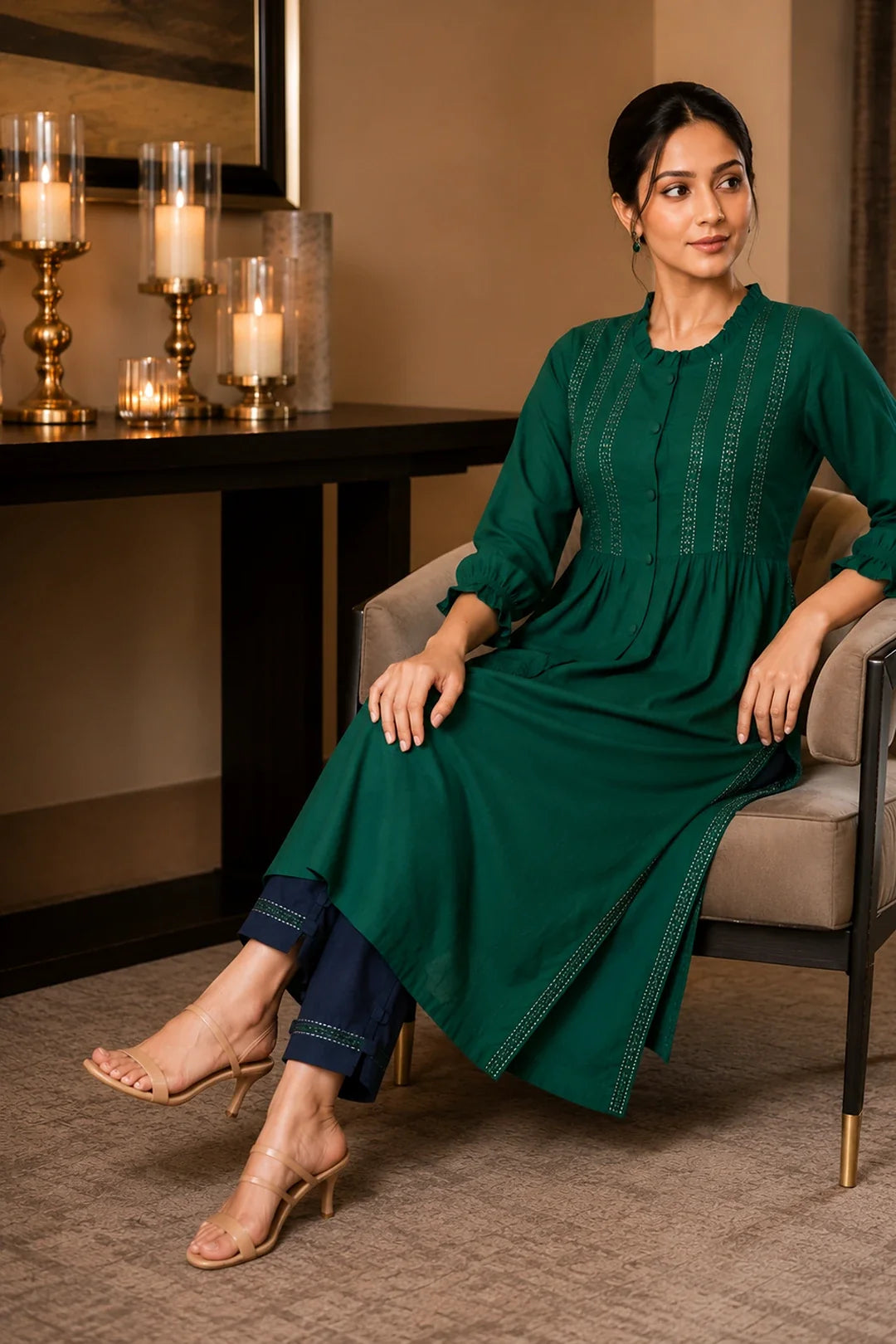 Utsav Aavideep Green Kurta & Pants Set