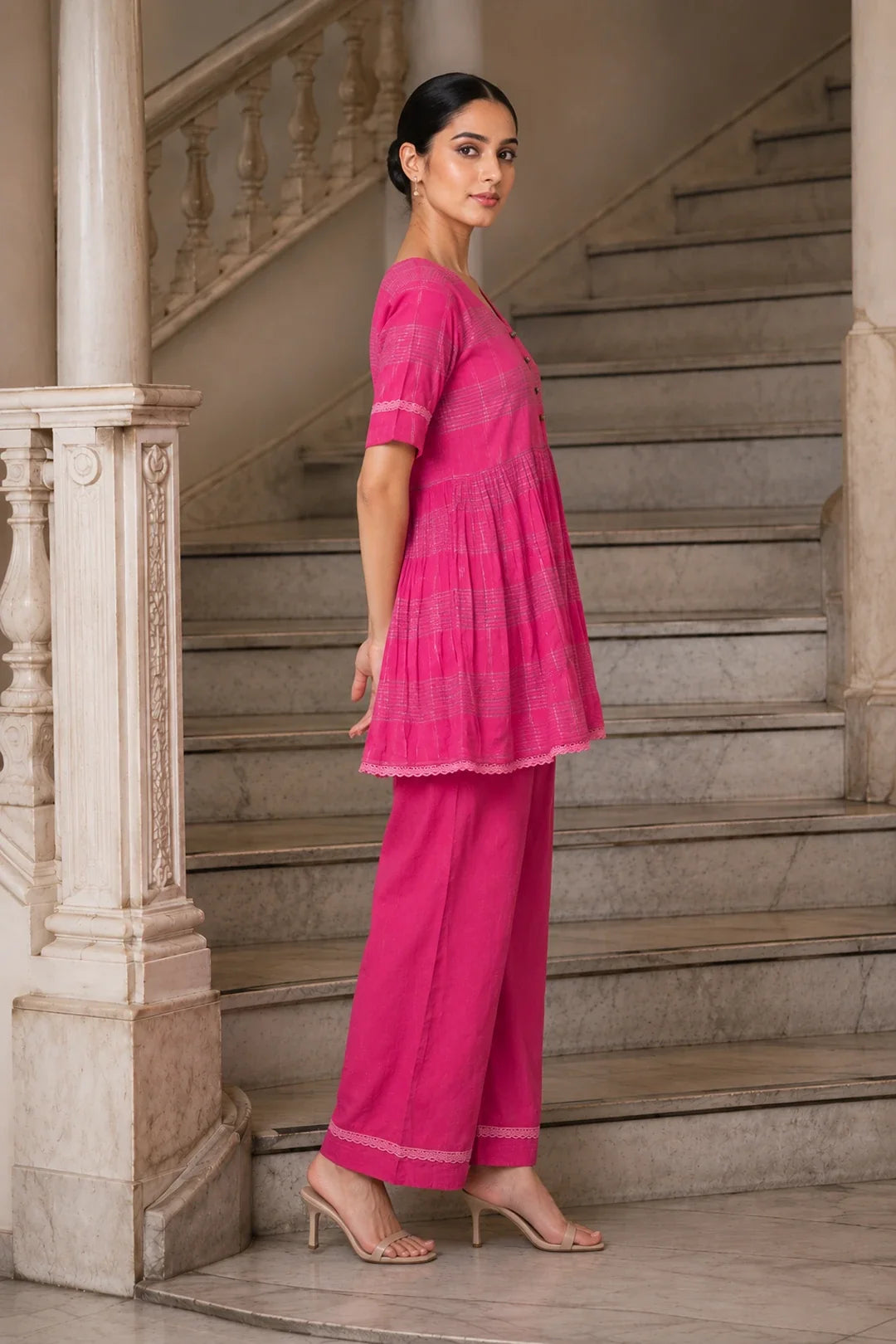 Utsav Luminous Pink Co-Ord Set