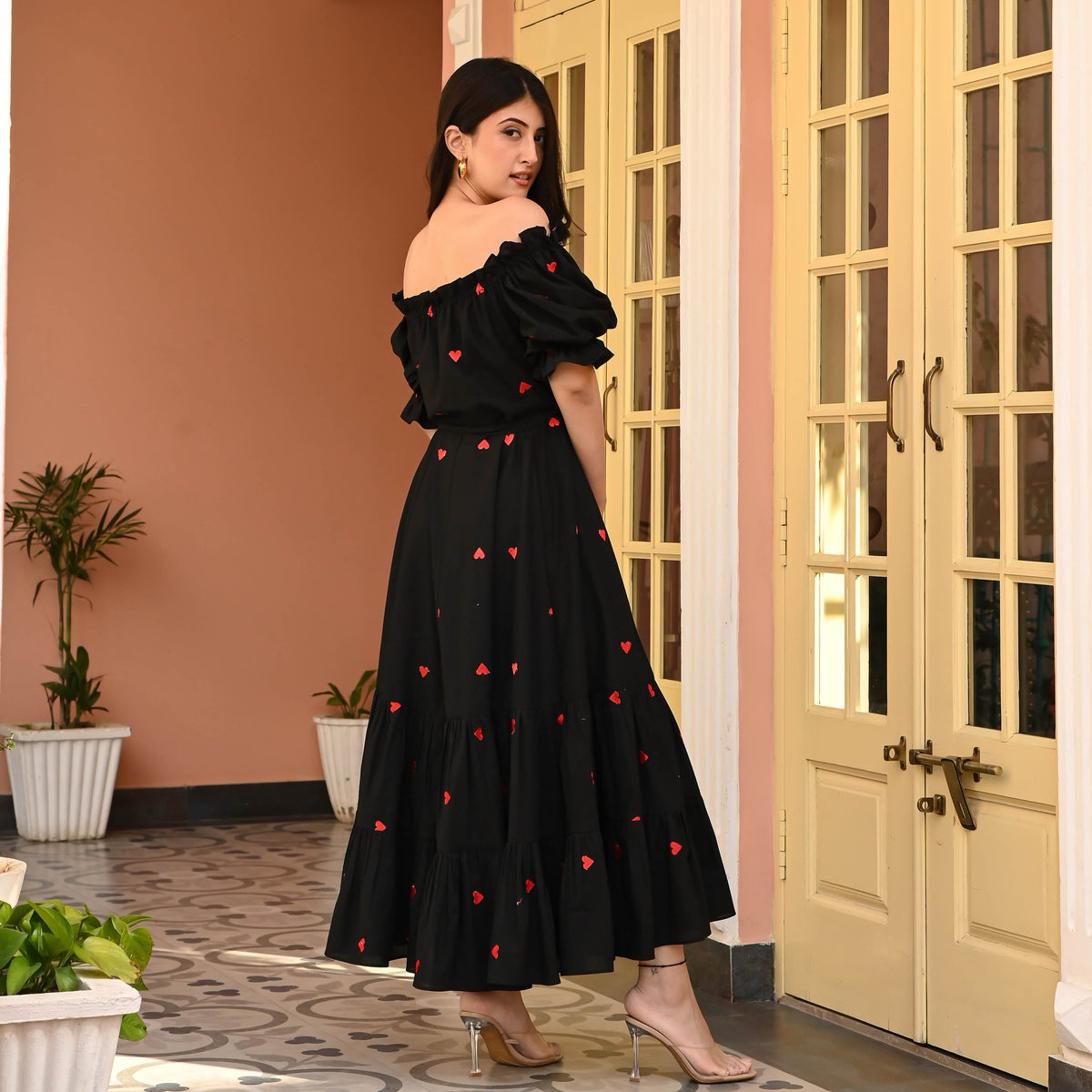 Utsav Celestial Black Embroidered Cotton Dress