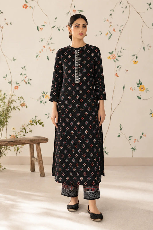 Utsav Black Printed Handwork Kurta With Pant Set