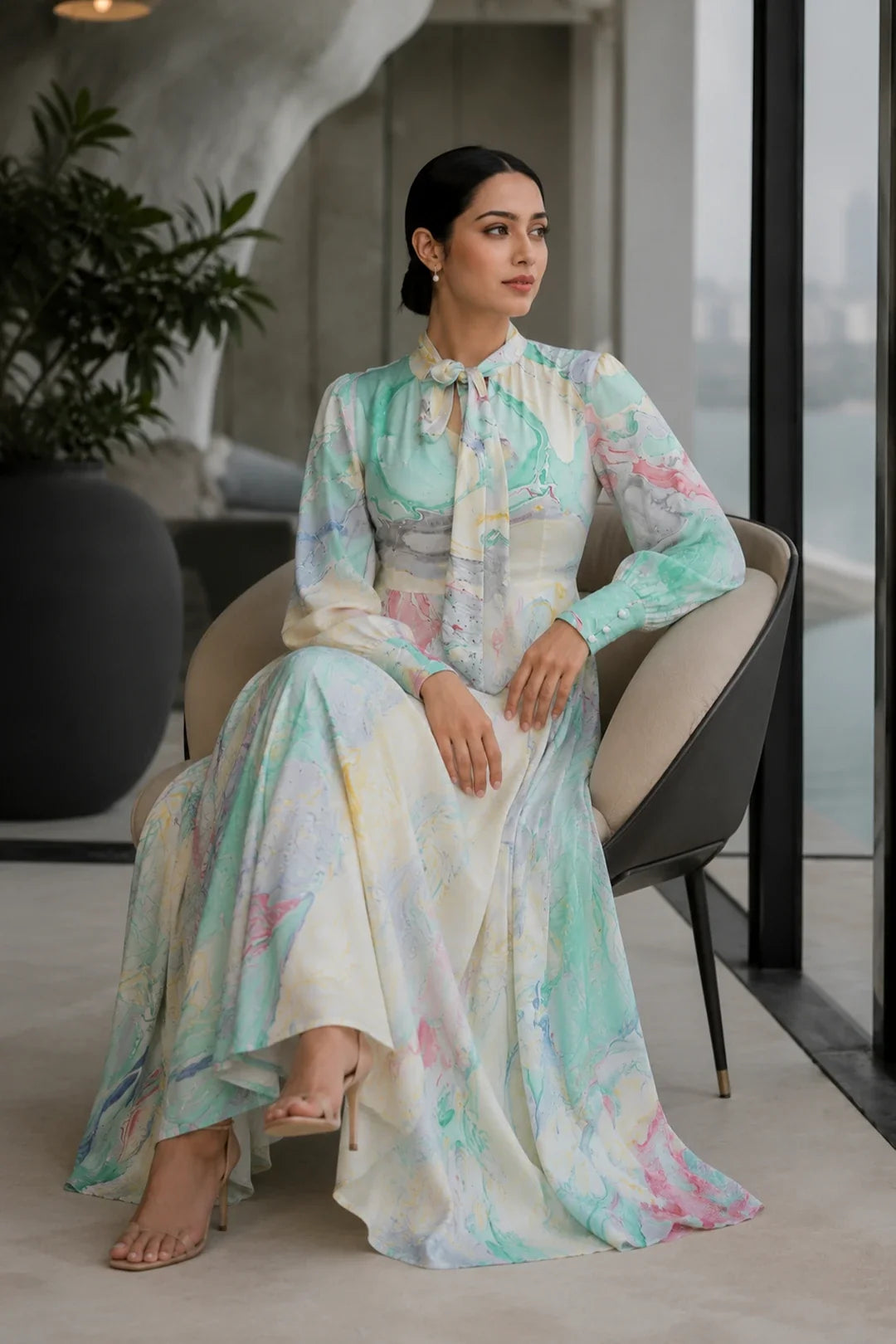 Utsav Abigail Marbled FD Maxi Dress