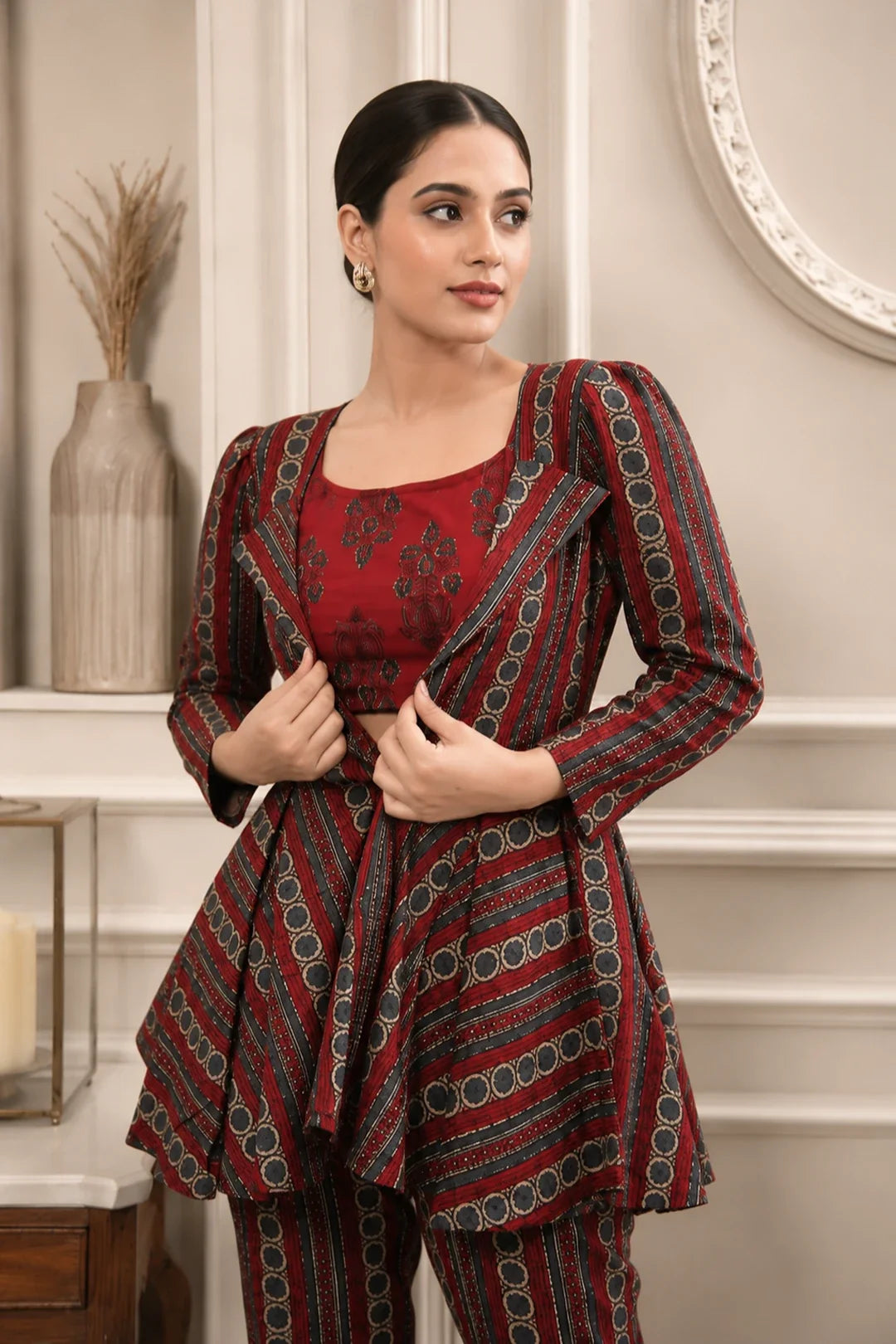 Utsav Shanaya Top-Pants & Blazer Set