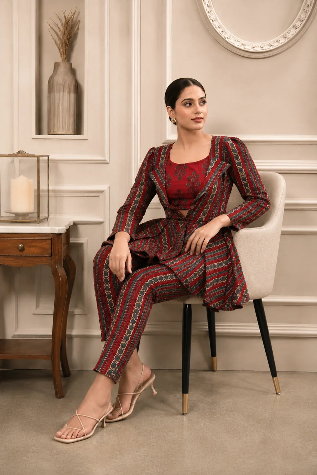 Utsav Shanaya Top-Pants & Blazer Set