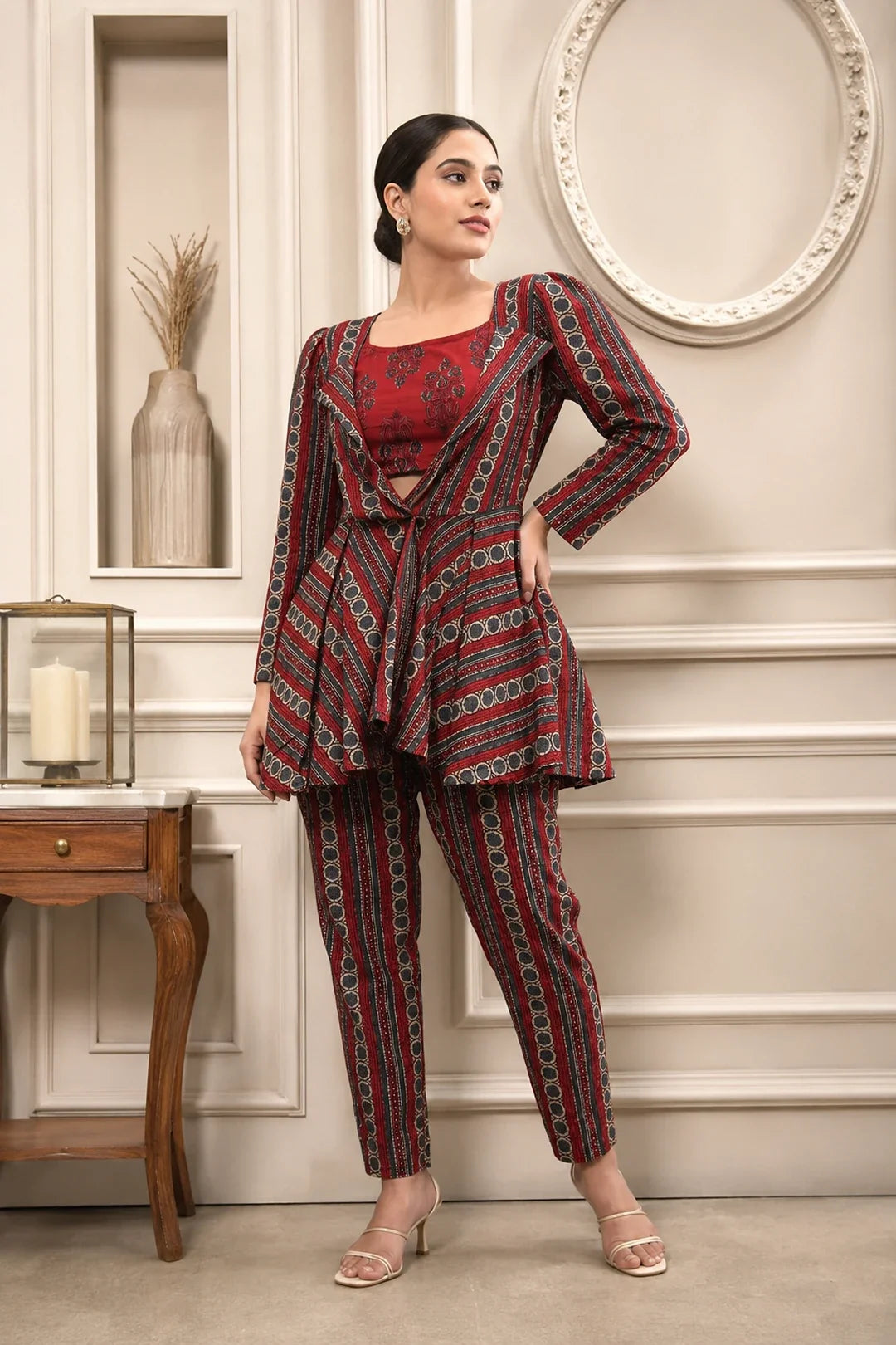 Utsav Shanaya Top-Pants & Blazer Set