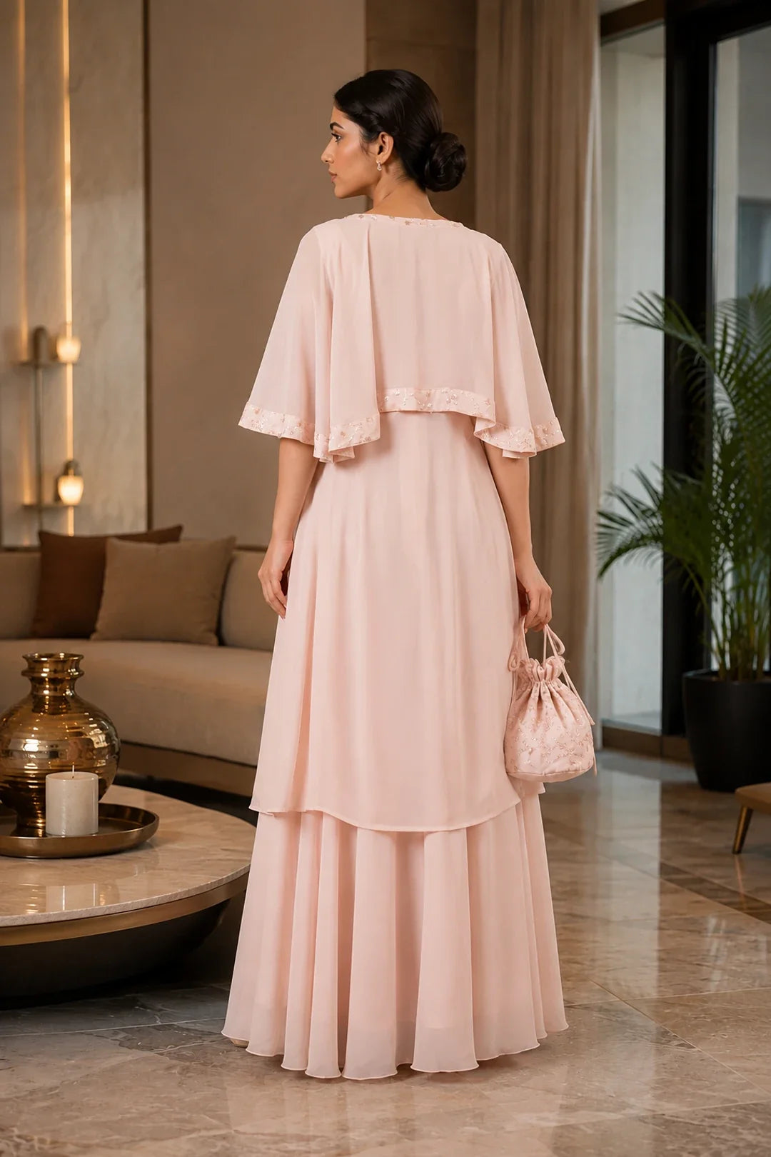 Utsav Blush Pink Sequin Embroidered Co-Ord Set