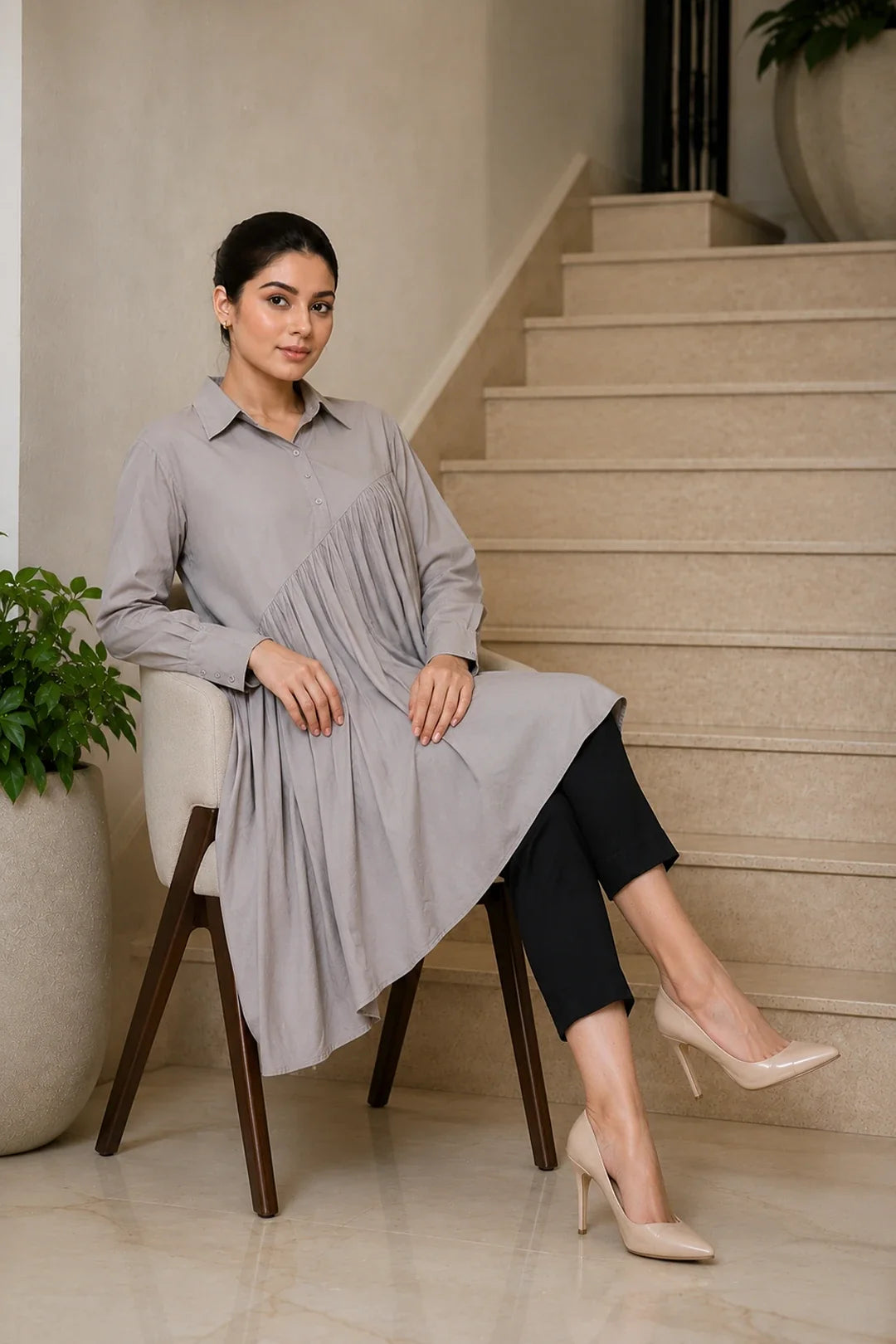 Utsav Grey Fall Co-Ord Set
