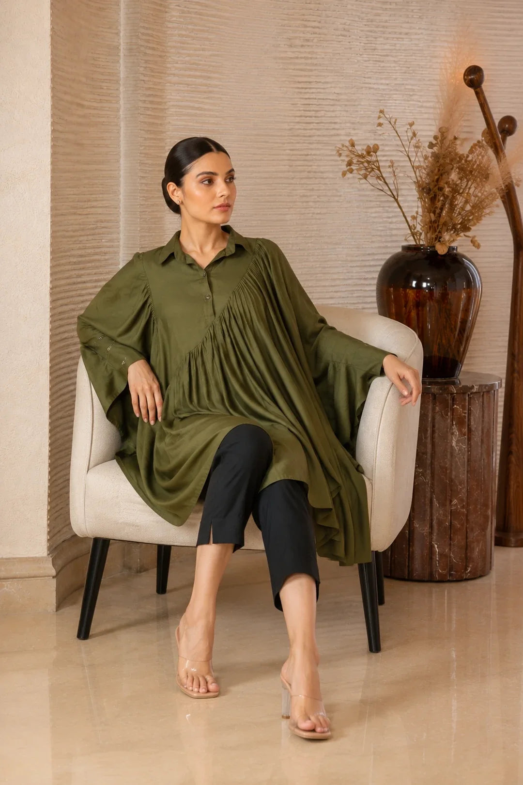 Utsav Olive Fall Co-Ord Set