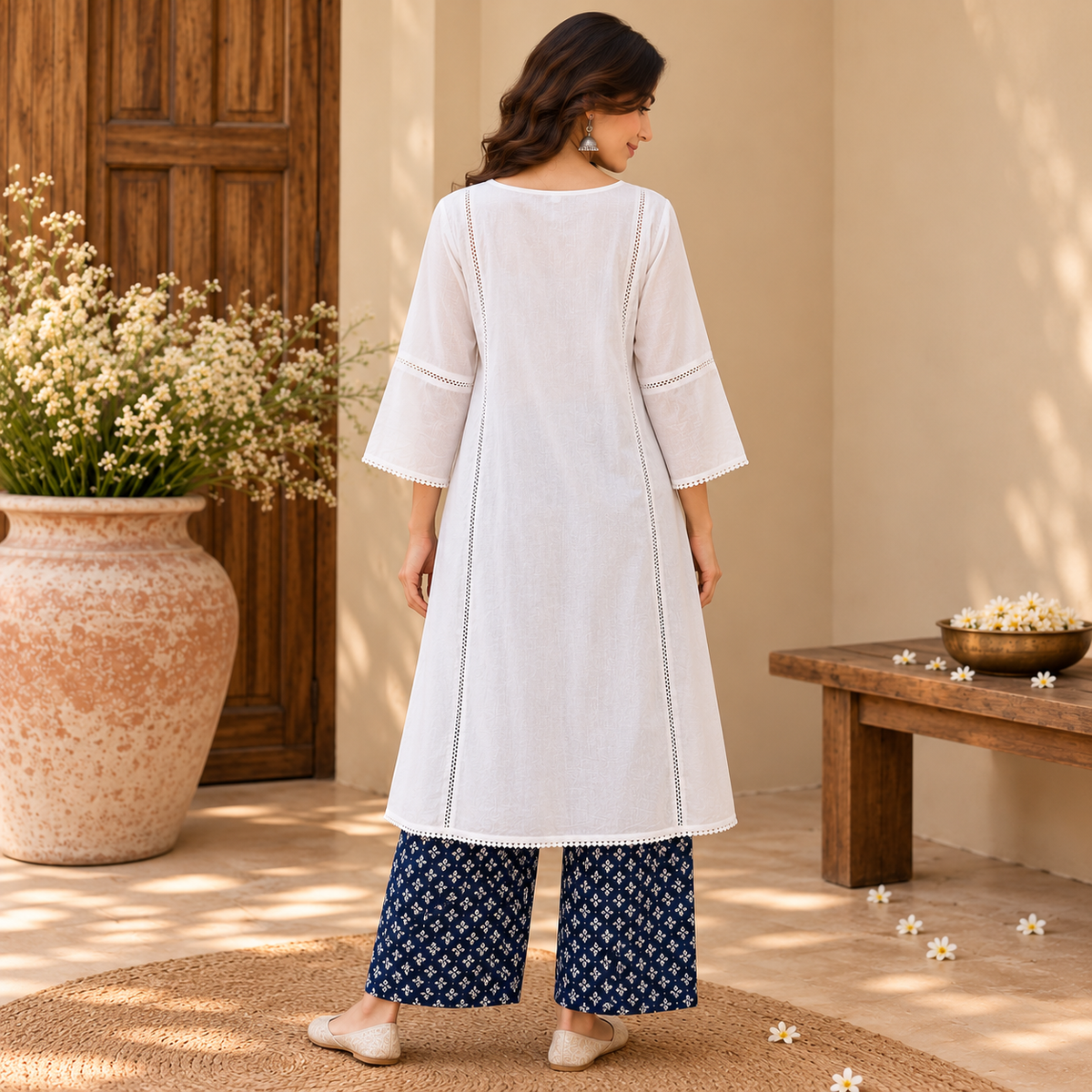 Utsav Pearl Cotton Co-ord Set