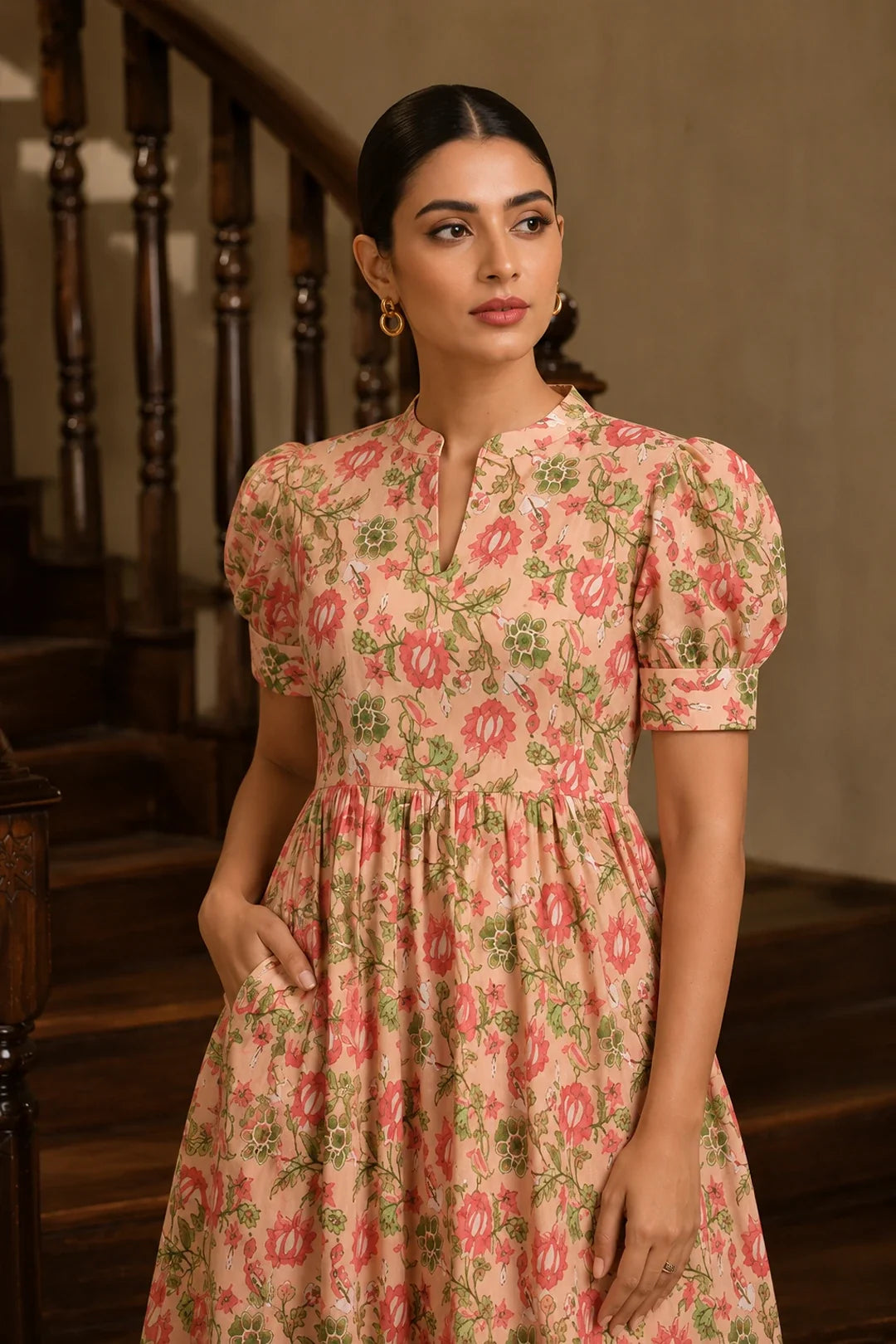 Utsav Portofino Floral Flared Dress