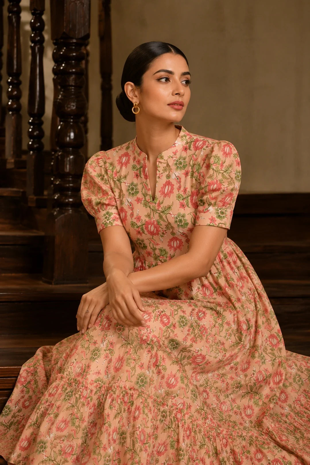 Utsav Portofino Floral Flared Dress