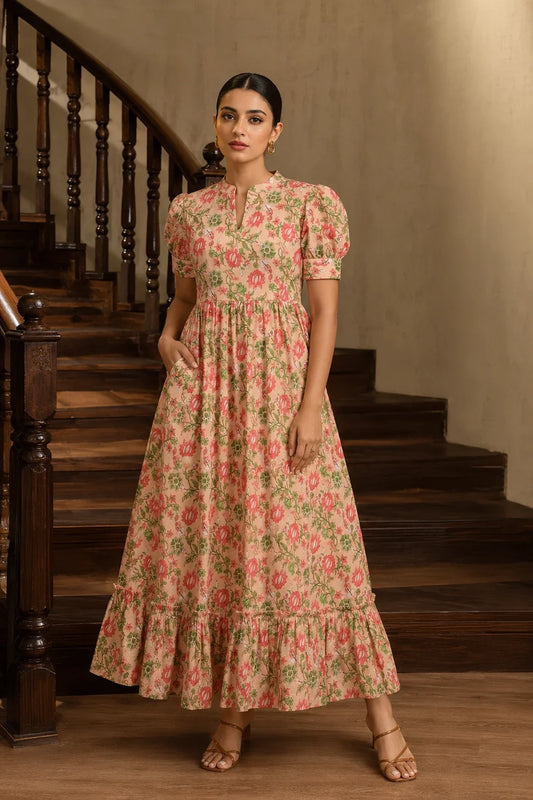 Utsav Vernazza Floral Flared Dress