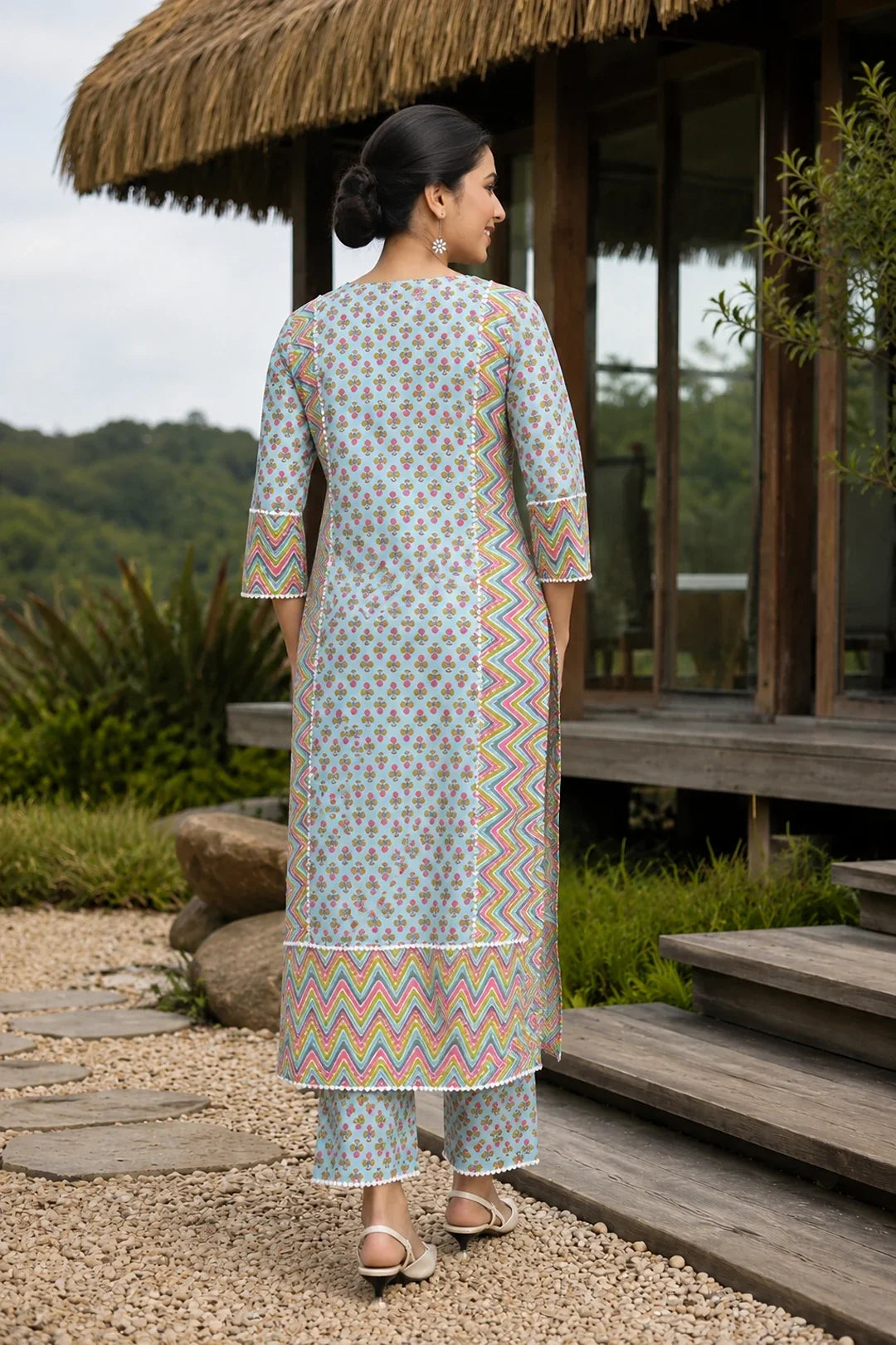 Utsav Aiba Printed Cotton Suit Set