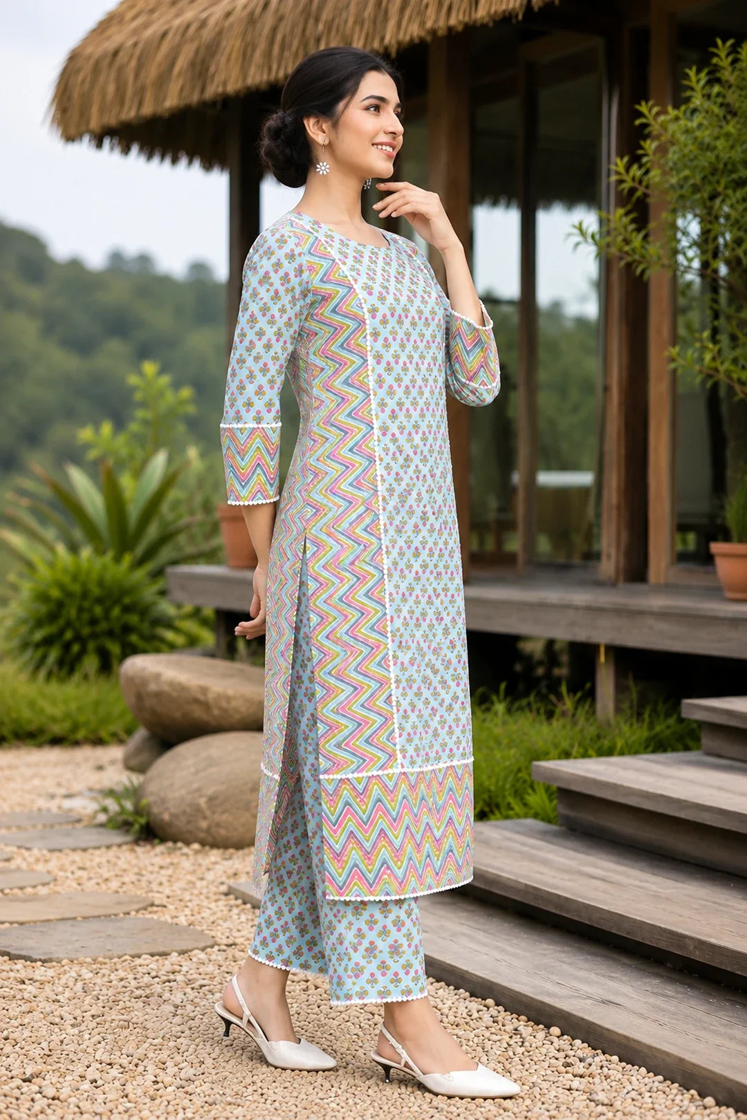 Utsav Aiba Printed Cotton Suit Set