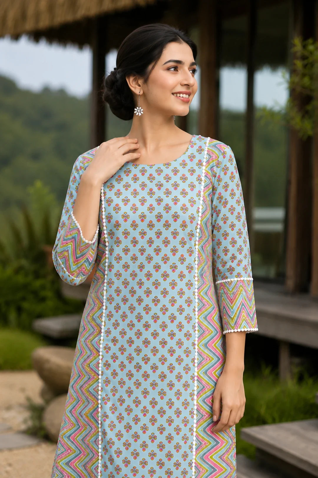 Utsav Aiba Printed Cotton Suit Set