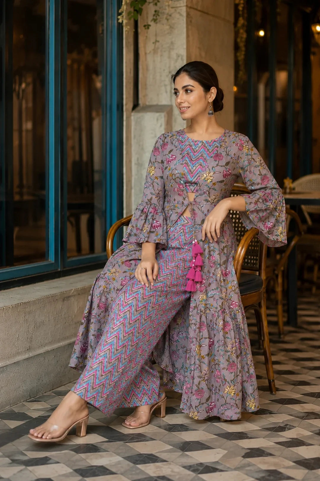 Utsav Adriti Top-Plazzo & Jacket Set