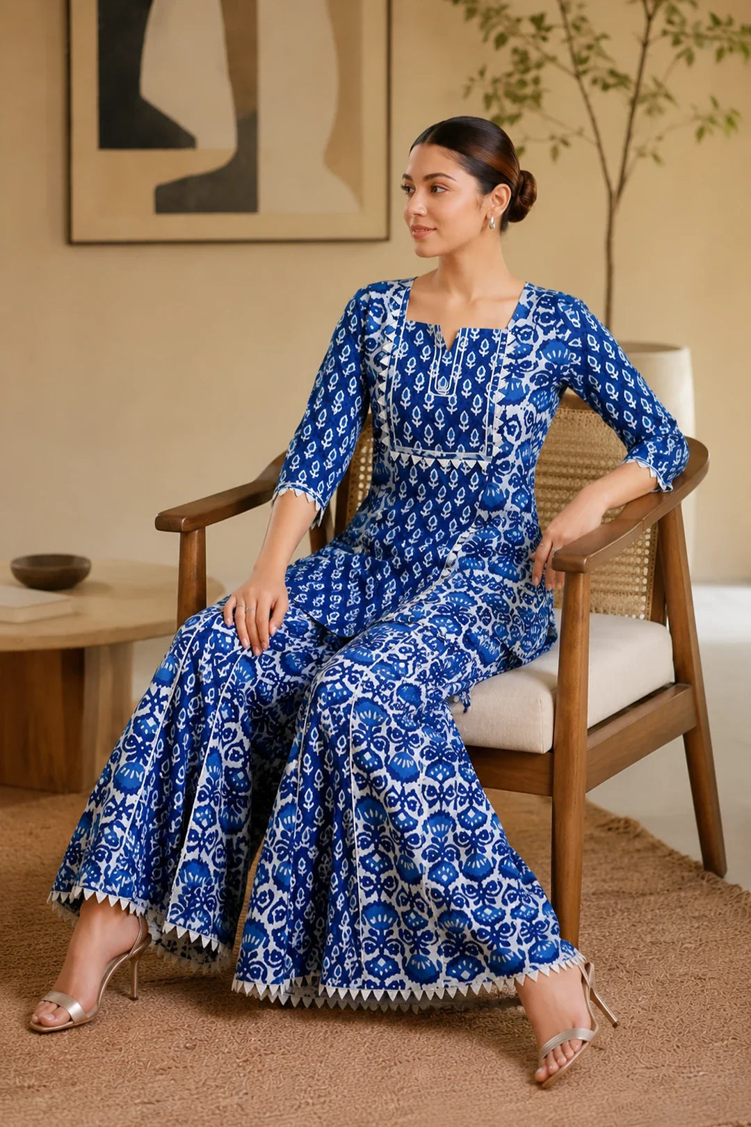 Utsav Indigo Arian Sharara Set