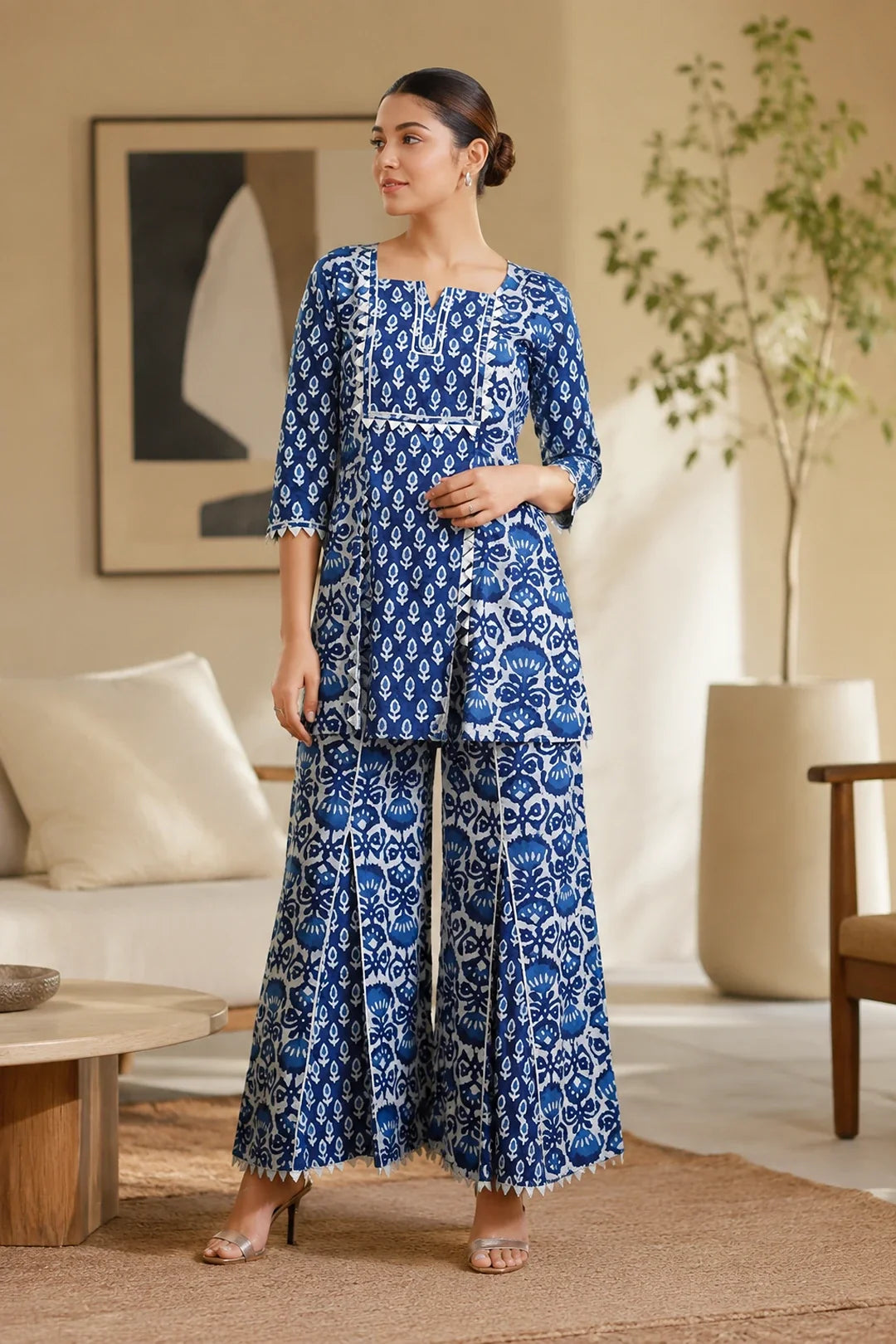 Utsav Indigo Arian Sharara Set