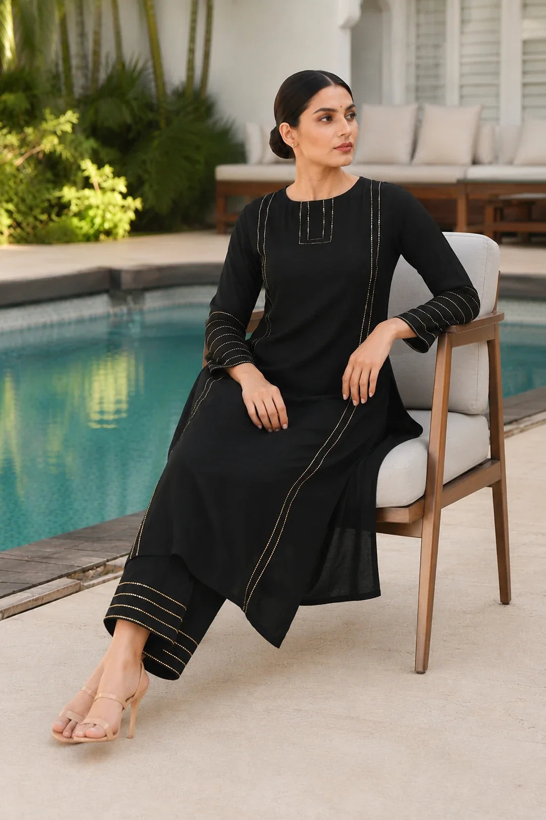 Utsav Deja Black Kurta-Pant Set
