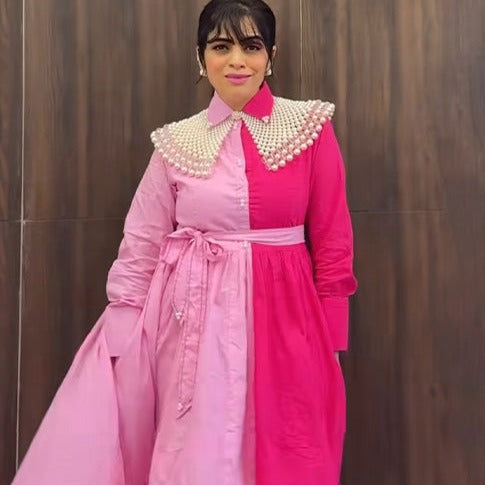 Utsav Two-Tone Pink Cotton Dress
