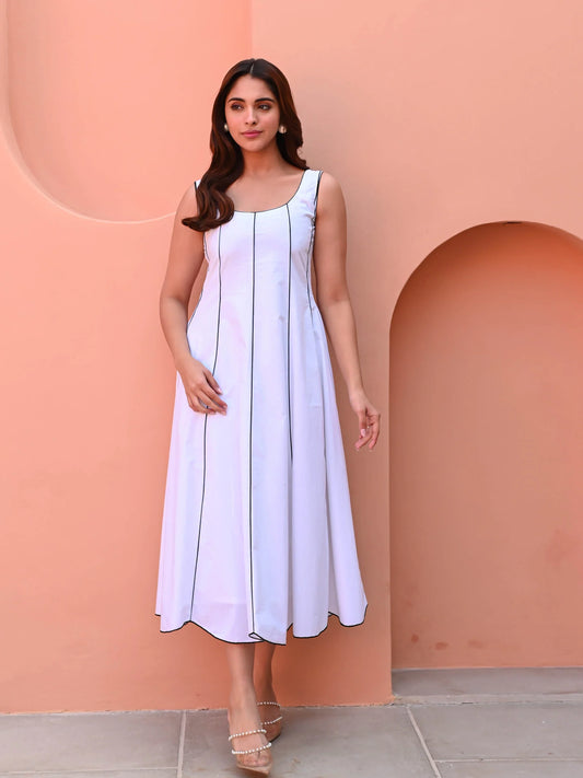 Utsav Frost White Cotton Dress