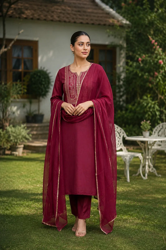 Utsav Nayana Kurta-Pants & Dupatta Set
