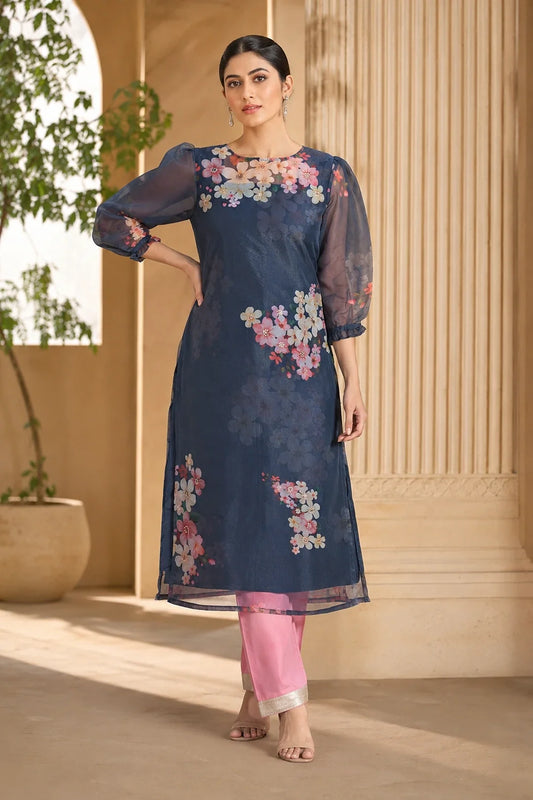 Utsav Organza Pittan Work Kurta With Pant