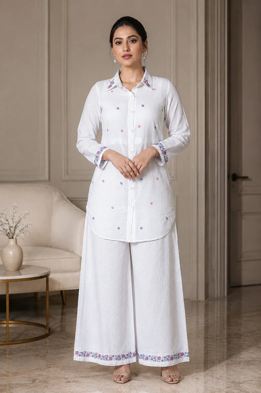 Utsav Amulya Off-White Cotton Knatha Co-Ord Set