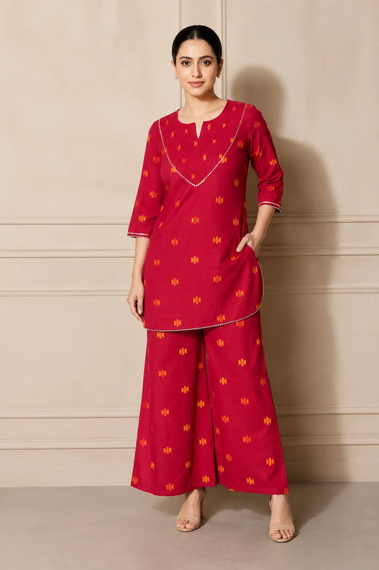 Utsav Ektha Yarn Dyed Cotton Kurta & Pants Set