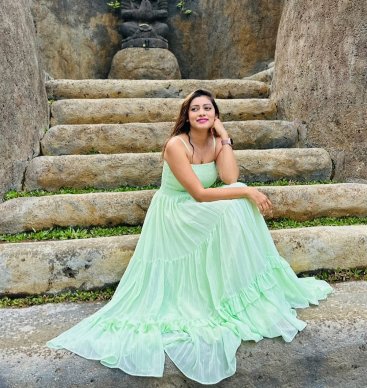 Utsav Mint Green Sequin Maxi Dress