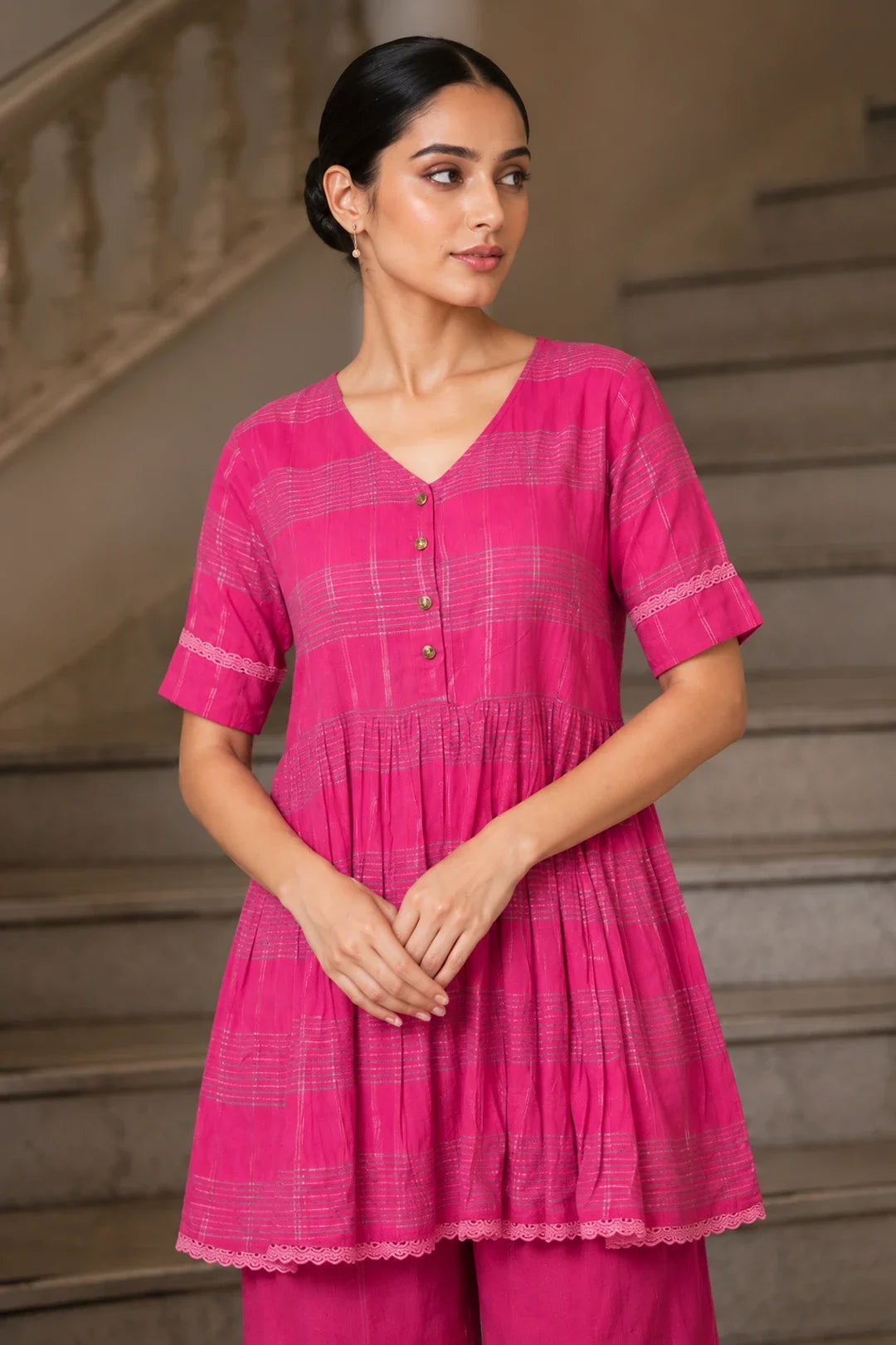 Utsav Luminous Pink Co-Ord Set