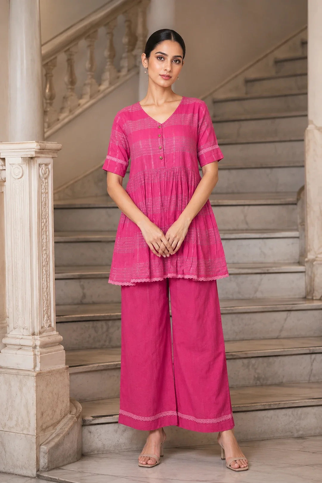 Utsav Luminous Pink Co-Ord Set
