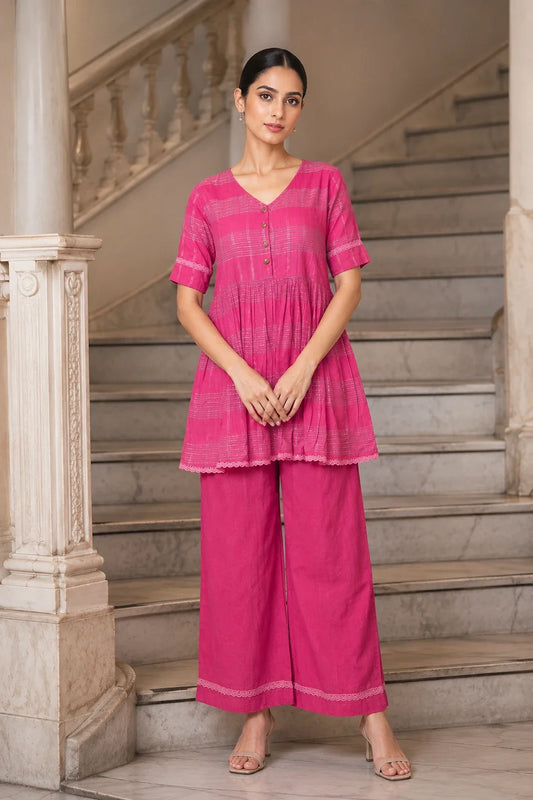 Utsav Luminous Pink Co-Ord Set