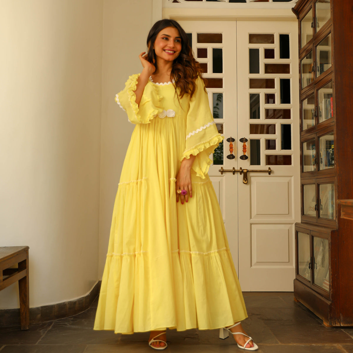 Utsav Elfin Yellow Comfy Cotton Dress