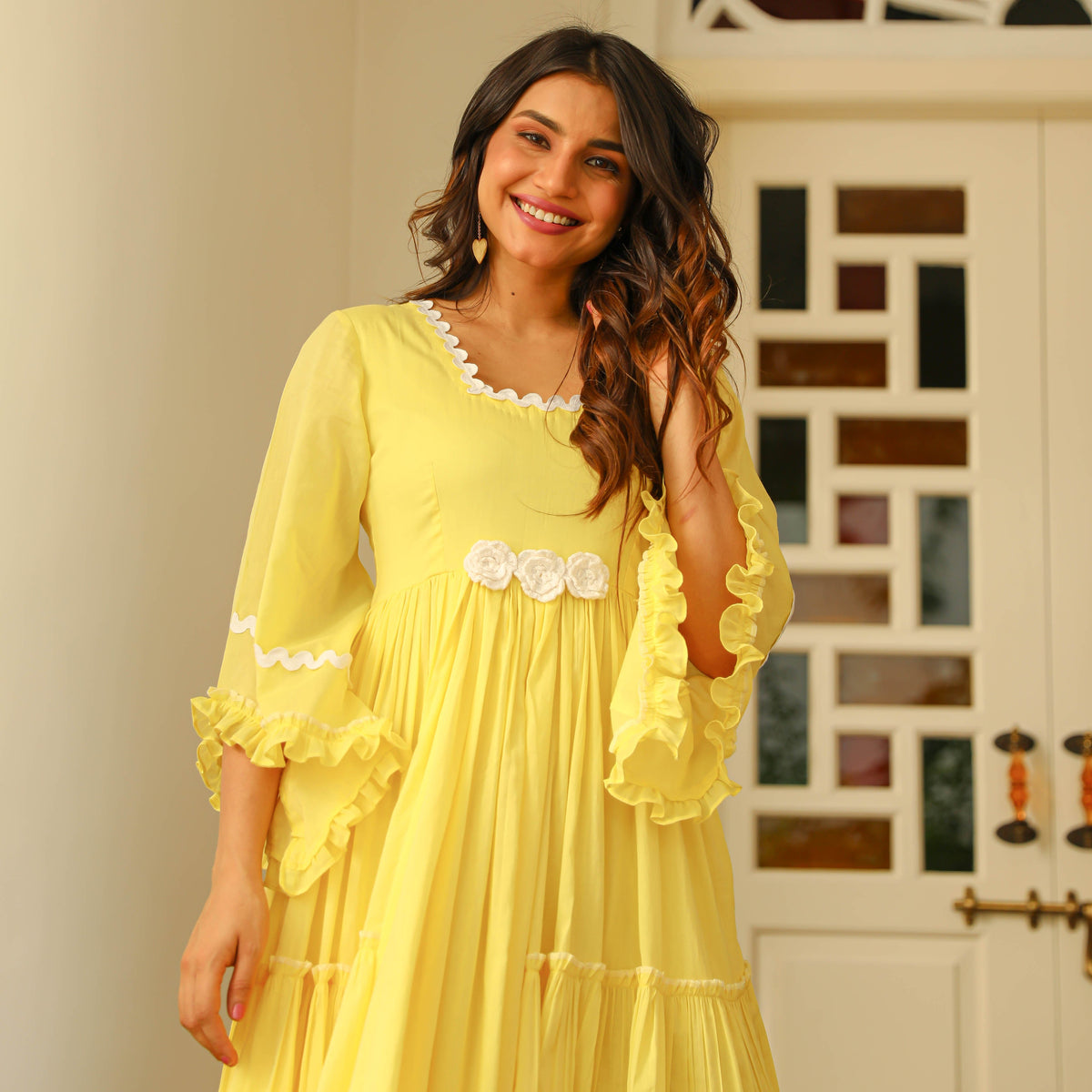 Utsav Elfin Yellow Comfy Cotton Dress
