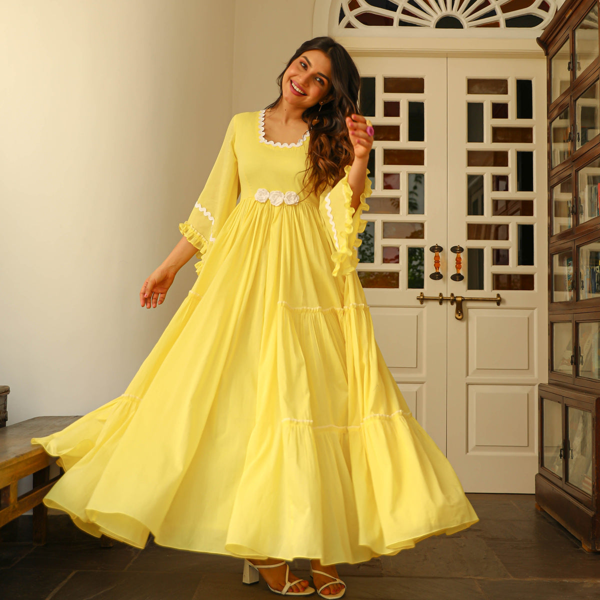 Utsav Elfin Yellow Comfy Cotton Dress