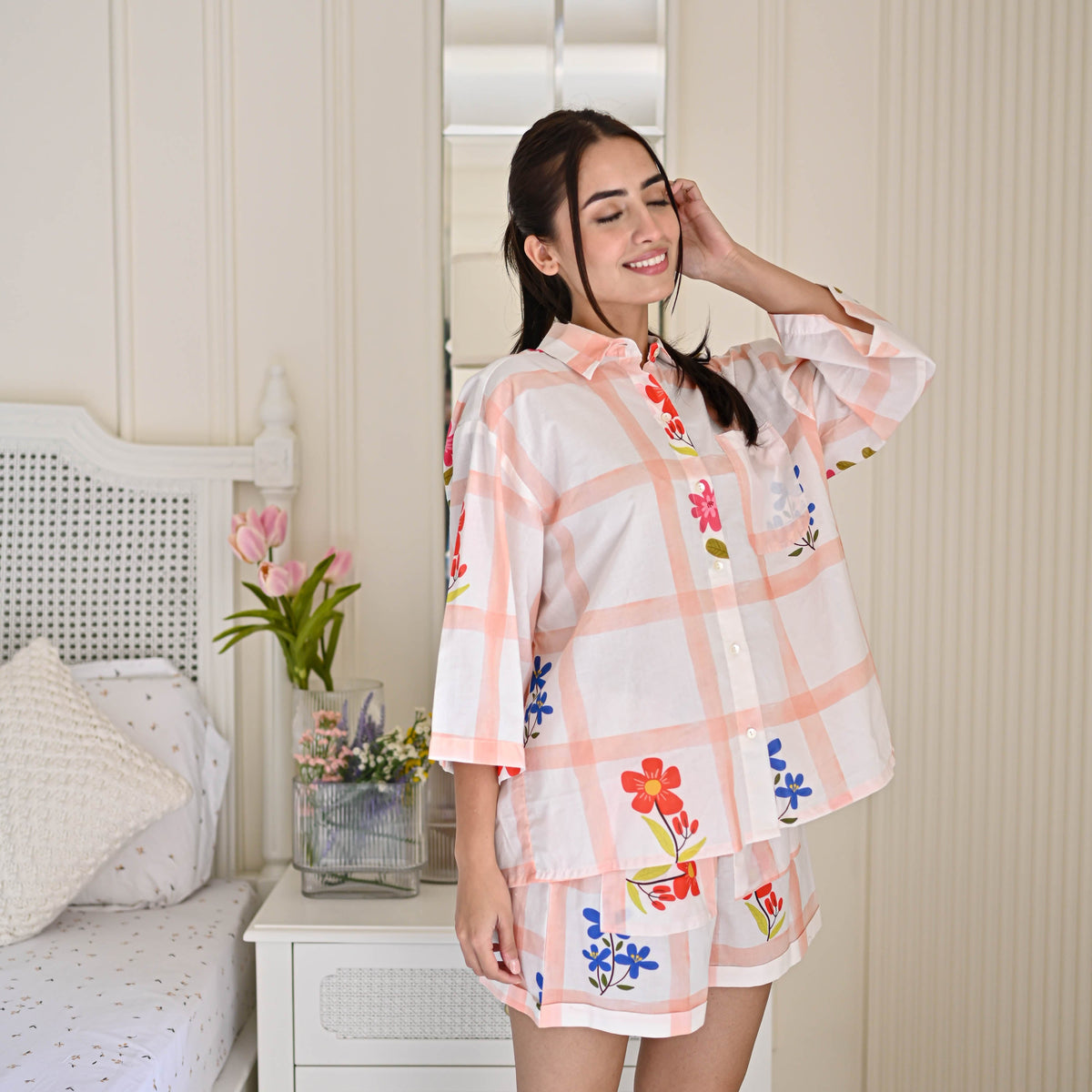 Utsav Floral Stripes Shorts Set