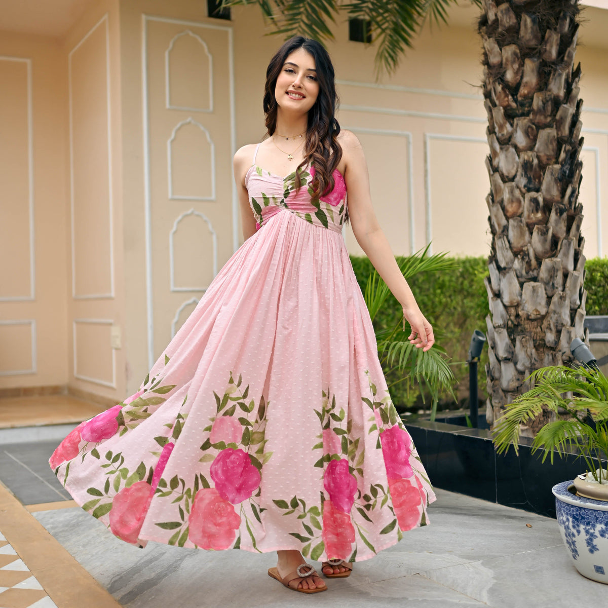 Hazel Harmony Pink Rose Designer Cotton Co-ord Set For Women Online
