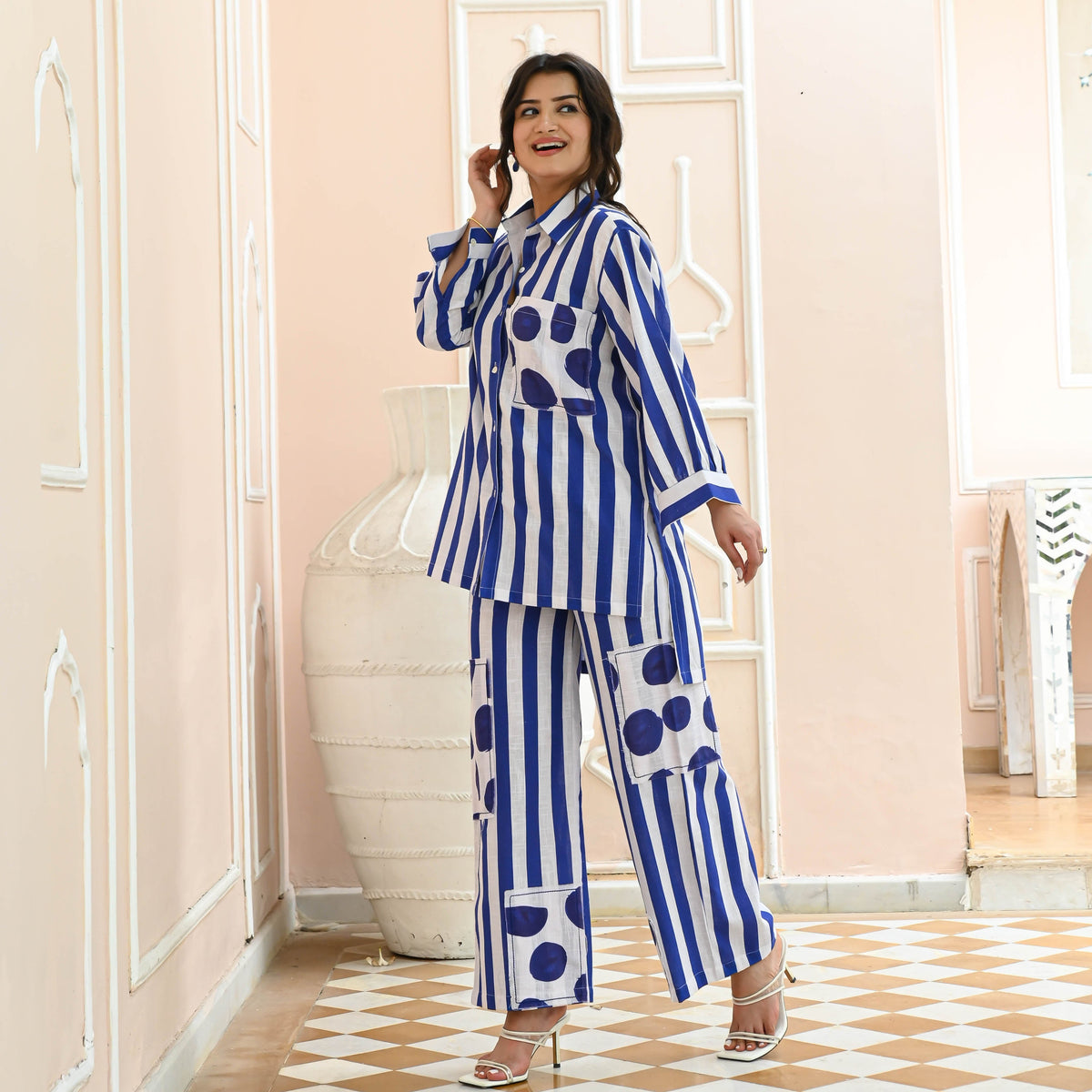 Utsav Ayesha Polka Stripe Co-ord Set