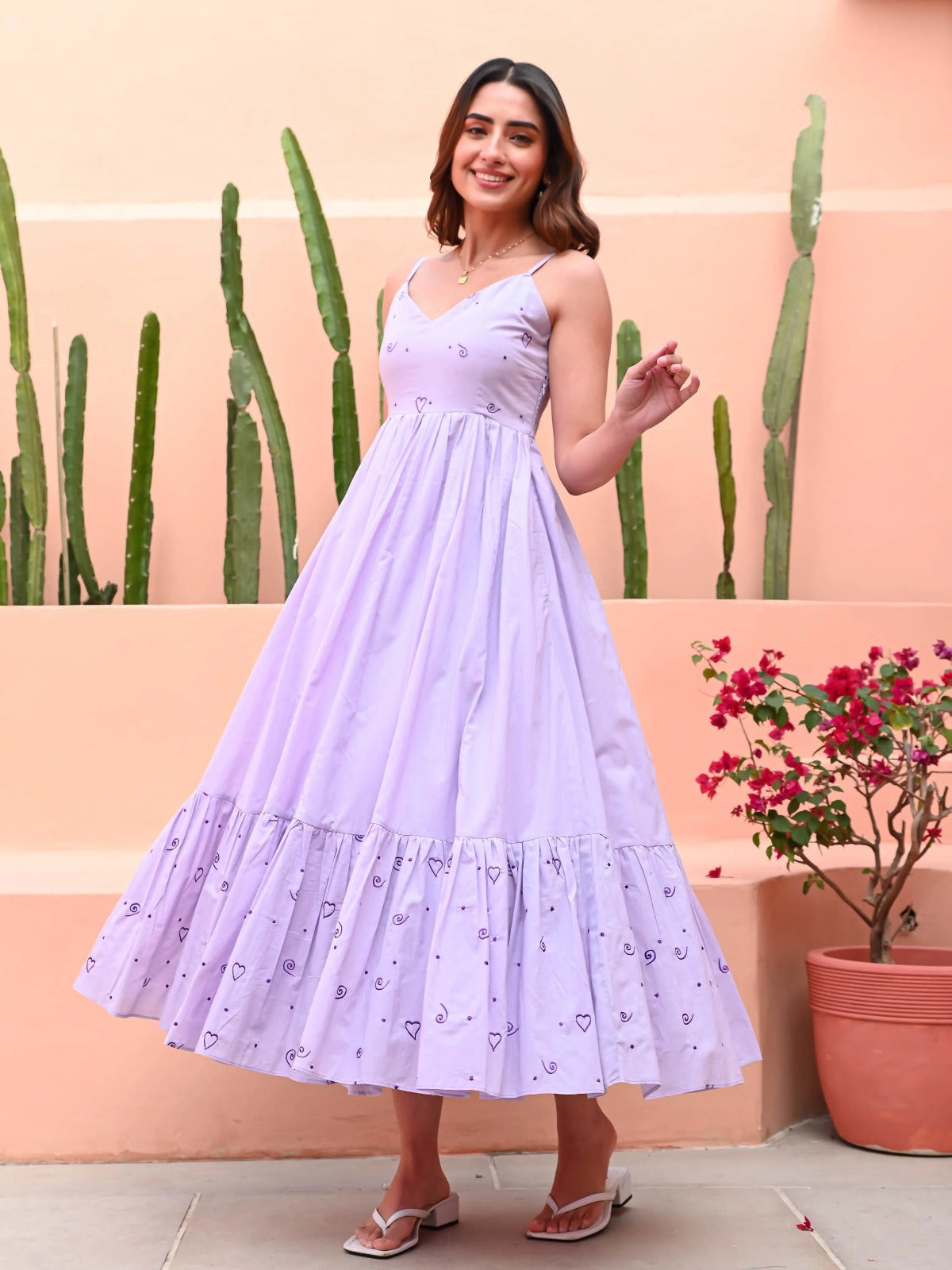 Utsav Light Orchid Cotton Dress