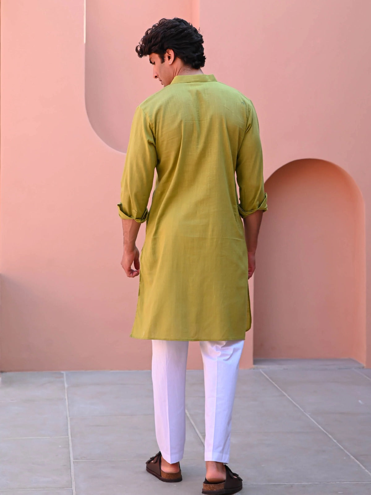 Utsav Ligh Olive Men Long Kurta