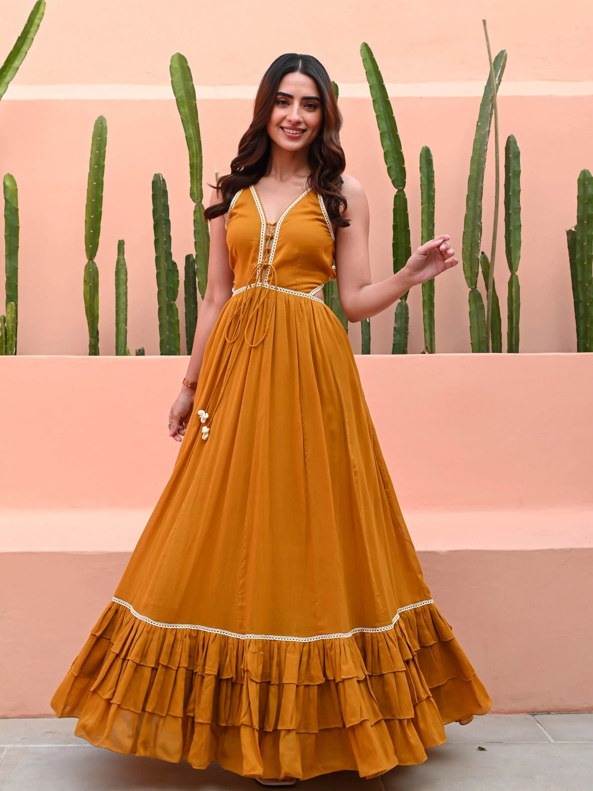 Utsav Marigold Cotton Dress