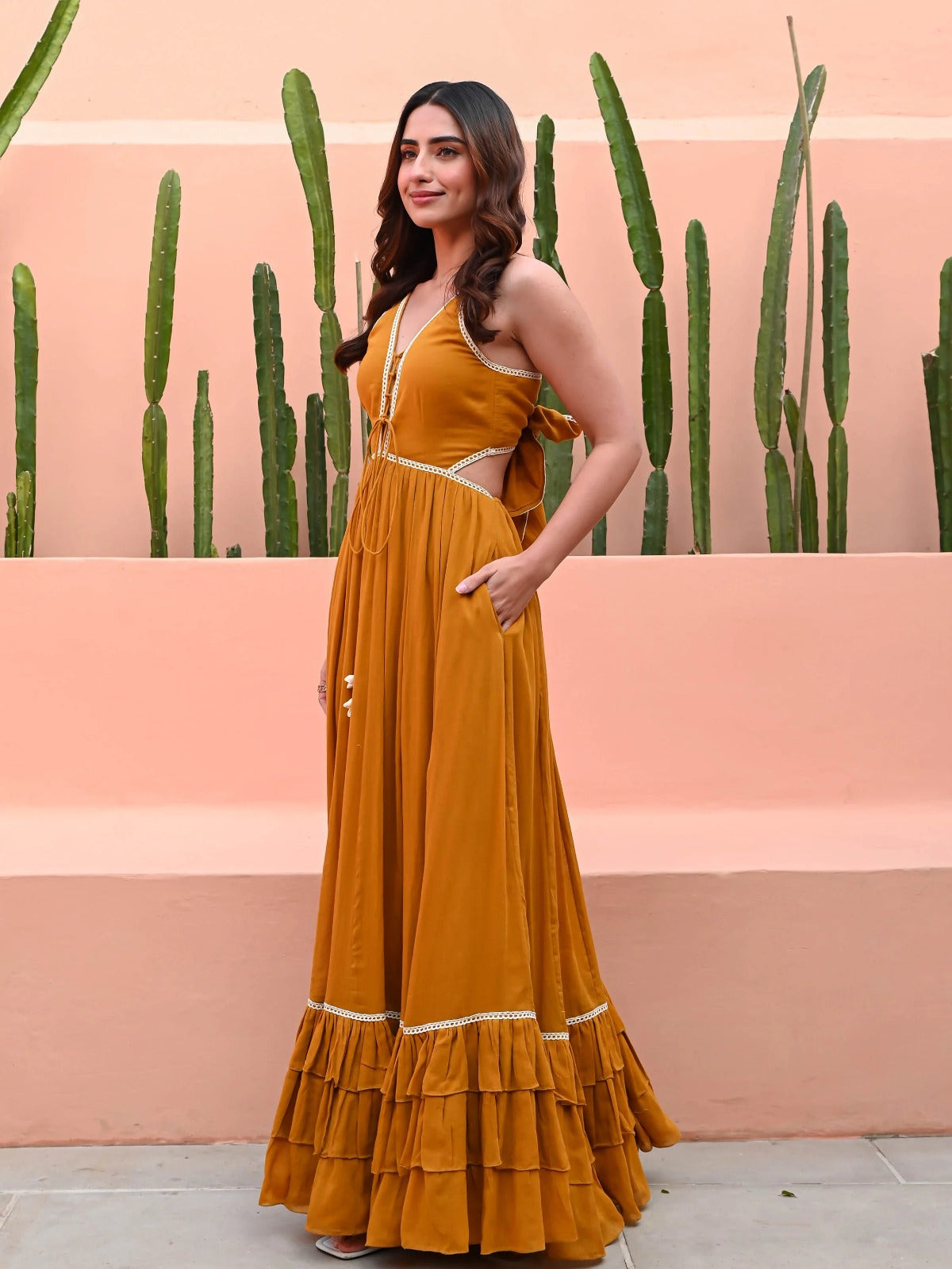 Utsav Marigold Cotton Dress