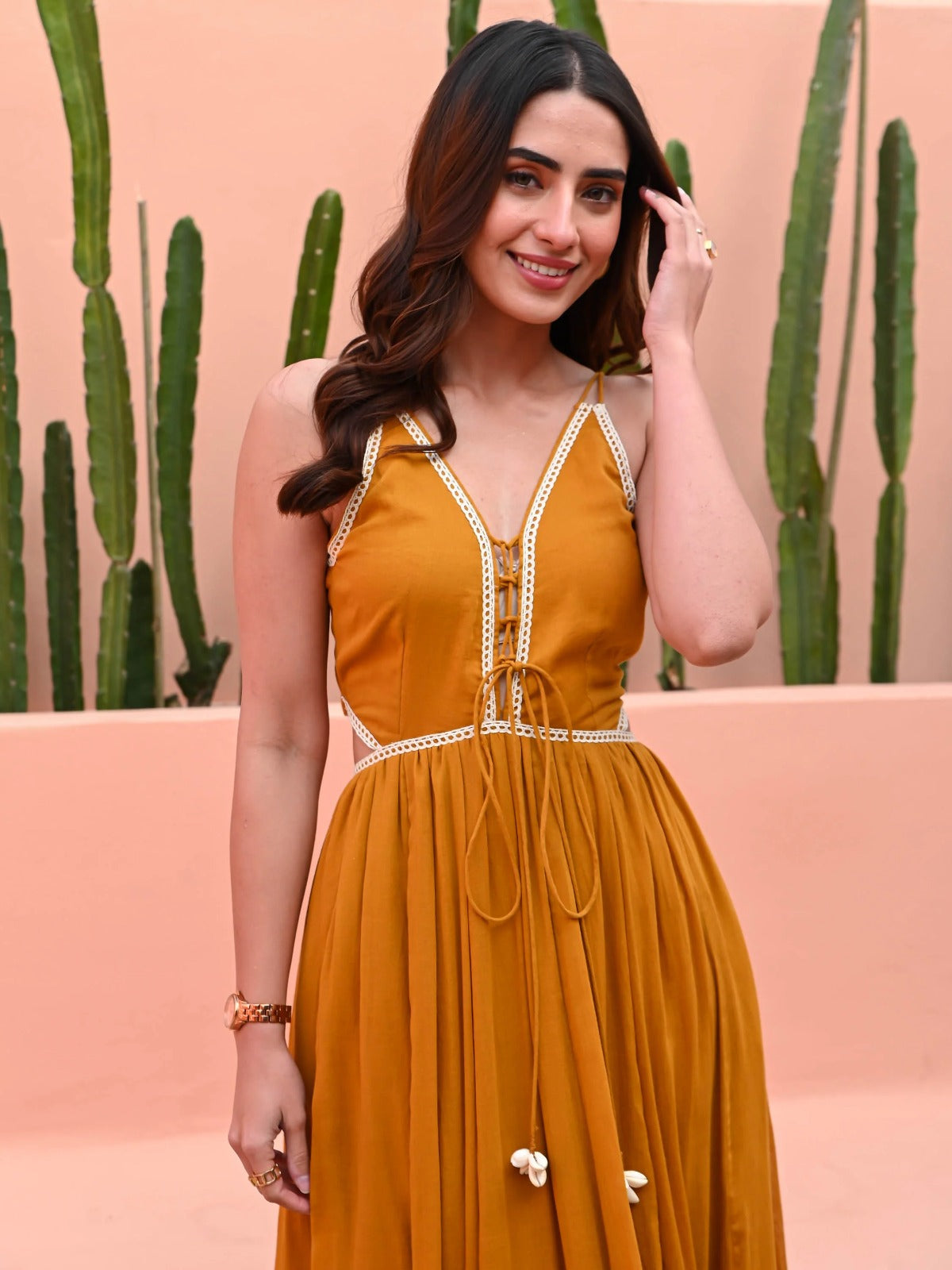 Utsav Marigold Cotton Dress