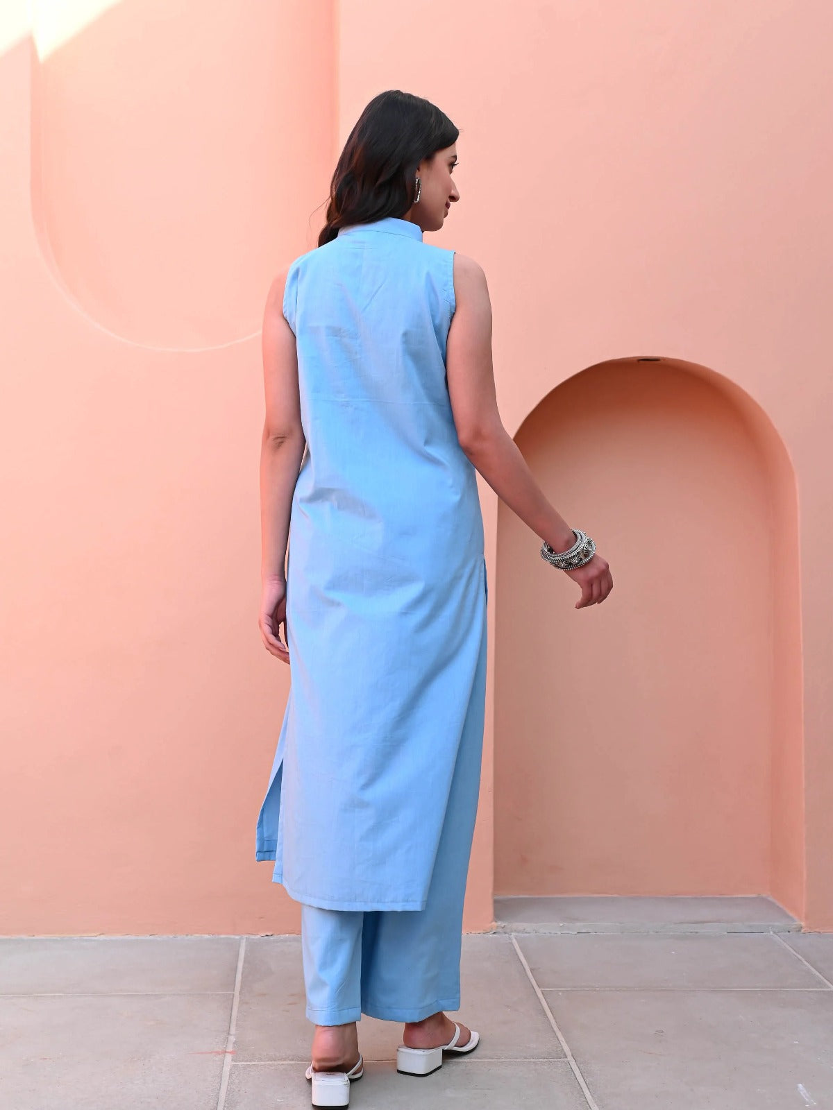Utsav Powder Blue Embroidered Kurta Set