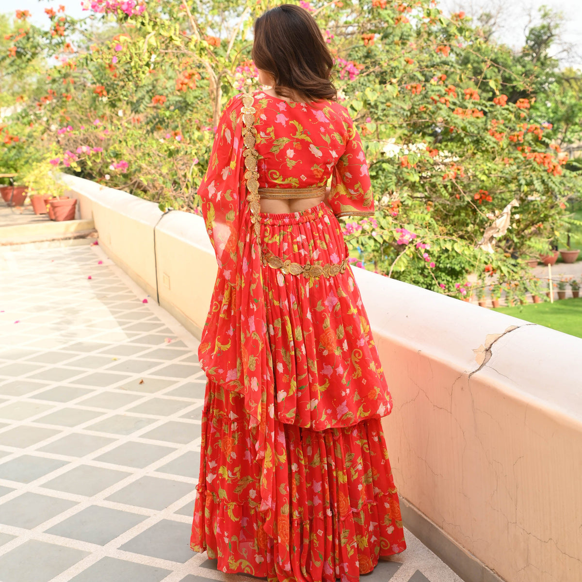 Utsav Nargis Floral Draped Saree