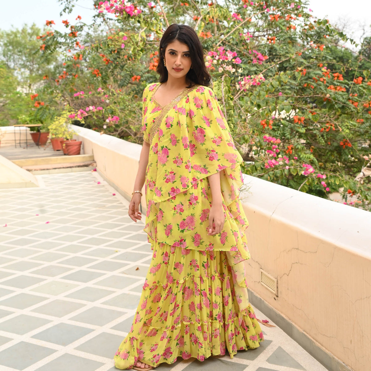 Utsav Kusum Floral Draped Saree