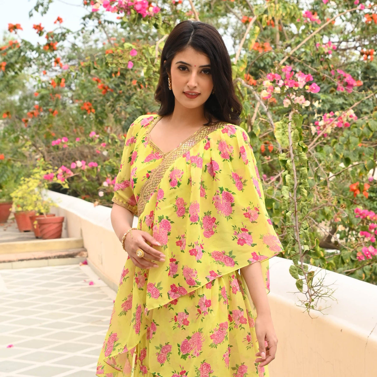 Utsav Kusum Floral Draped Saree