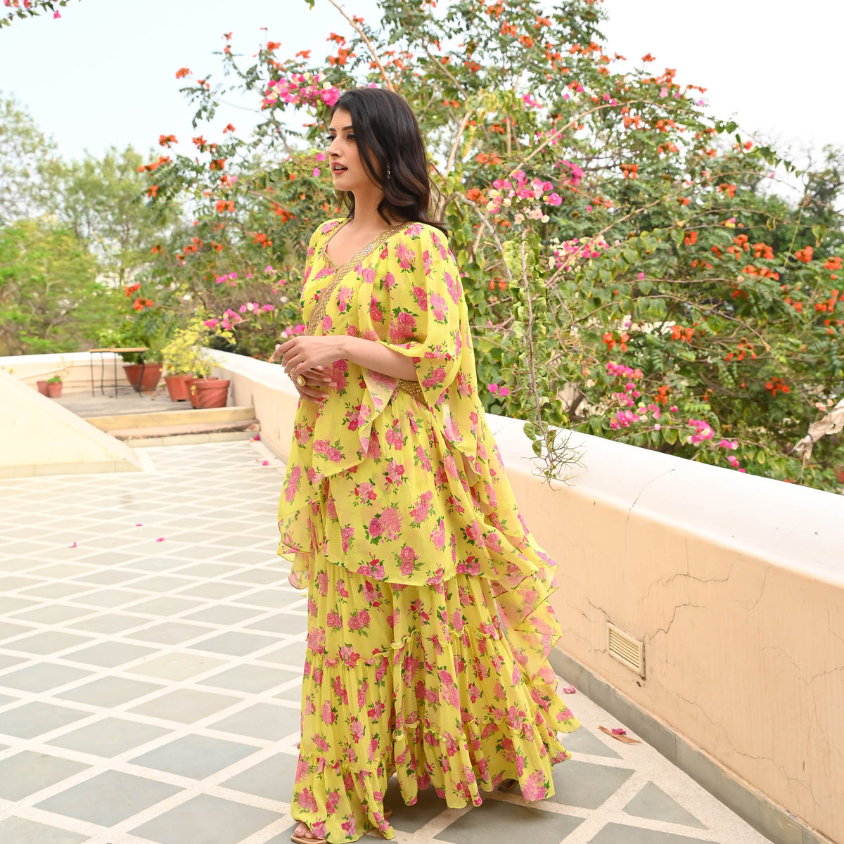 Utsav Kusum Floral Draped Saree