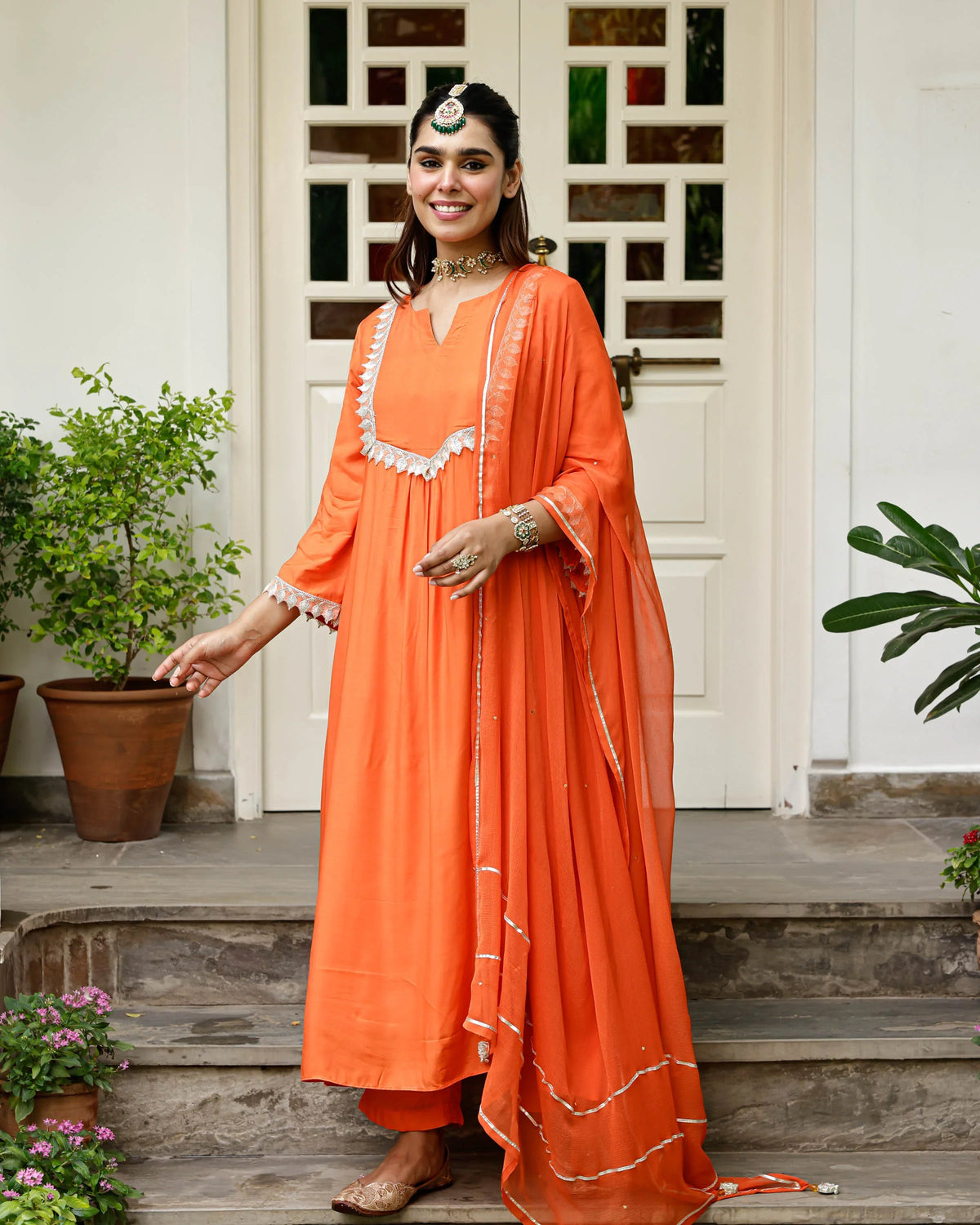 Utsav Orange Myra Suit Set