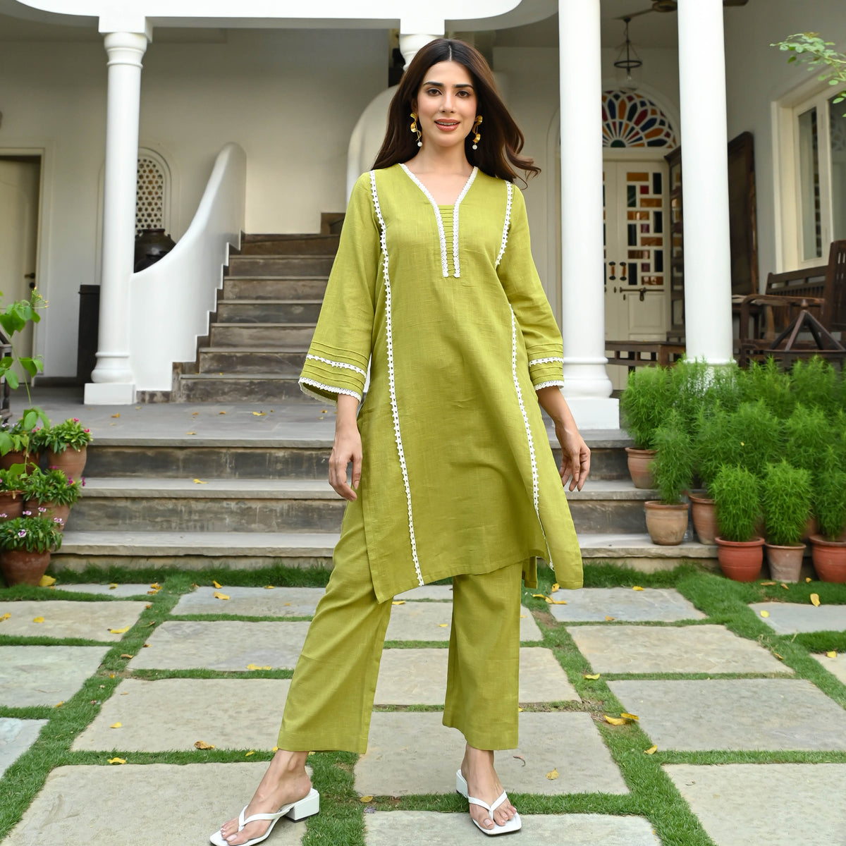Utsav Cotton Georgia Kurta Set